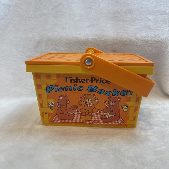 FisherPrice Toys Vintage Fisher Price Picnic Basket 677 974 Orange
